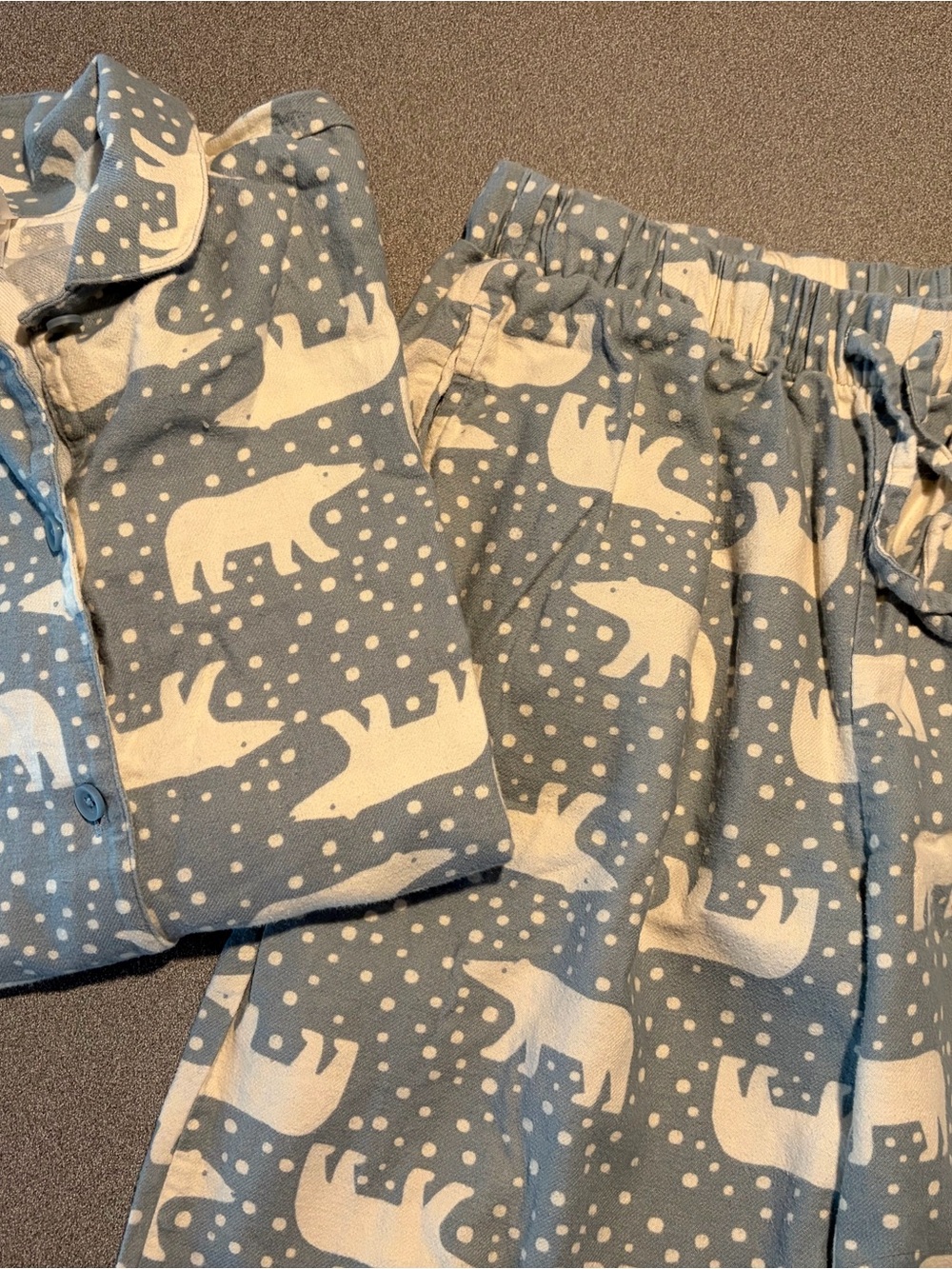 Hanna Andersson Women’s Polar Bear Print Pajama Set - Blue flannel. SZ XS